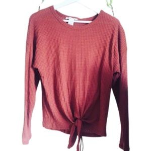 Caution to the Wind waffle top, terracota size M